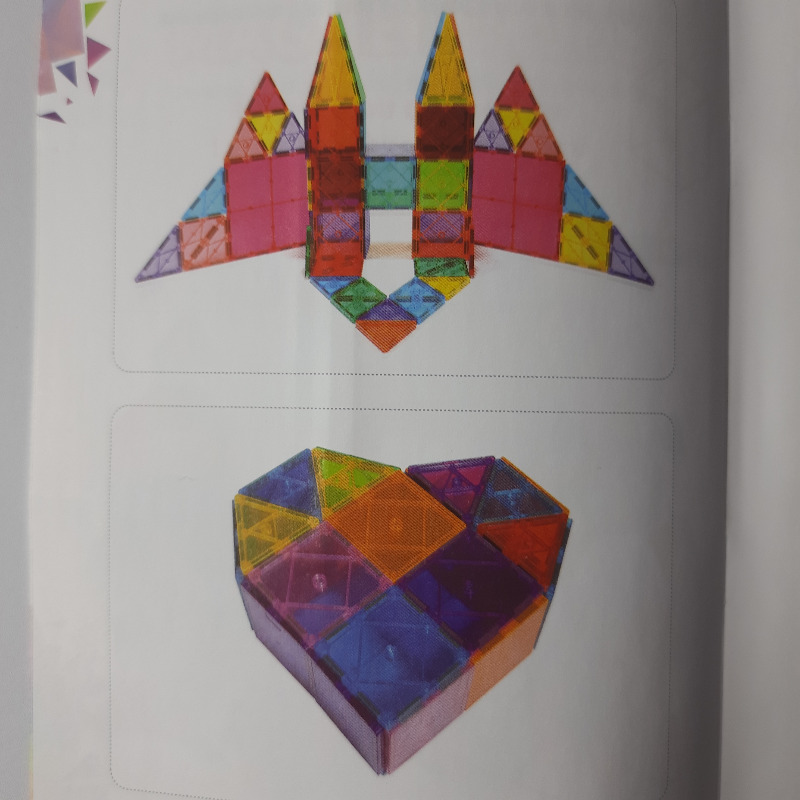 بلوک‌های ساختمانی کاشی‌های مغناطیسی، اسباب‌بازی‌های آهن‌ربایی برای کودکان، اسباب‌بازی‌های آموزشی مورد تأیید STEM، پازل‌های آهن‌ربایی سه‌بعدی بلوک‌های انباشته برای دختران پسر، مگنت تایل،ست کلاسیک ۶4 عددی Image