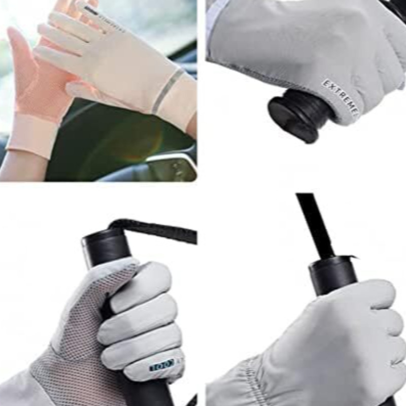 دستکش‌های زنانه نخی ضد آفتاب – سبک، تنفسی و محافظ در برابر اشعه UV، مناسب برای رانندگی، پیاده‌روی و فعالیت‌های روزمره Image