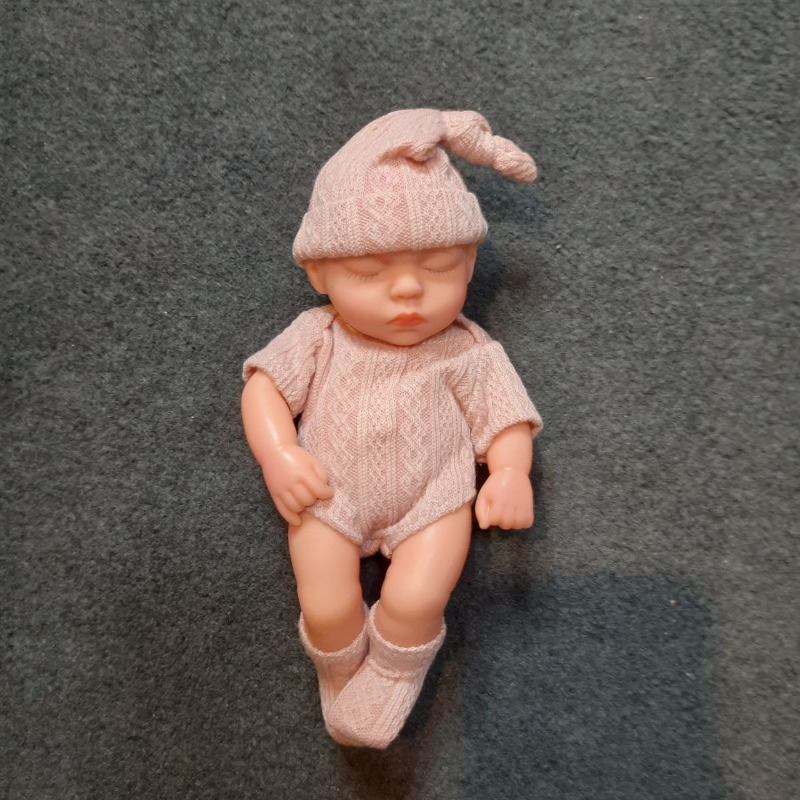 عروسک سیلیکونی وینیل واقعی ۱۹ سانتی با لباس گلبهی رنگ