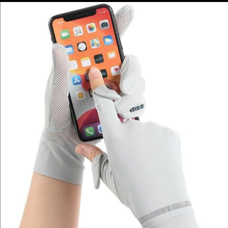 دستکش‌های زنانه نخی ضد آفتاب – سبک، تنفسی و محافظ در برابر اشعه UV، مناسب برای رانندگی، پیاده‌روی و فعالیت‌های روزمره Image