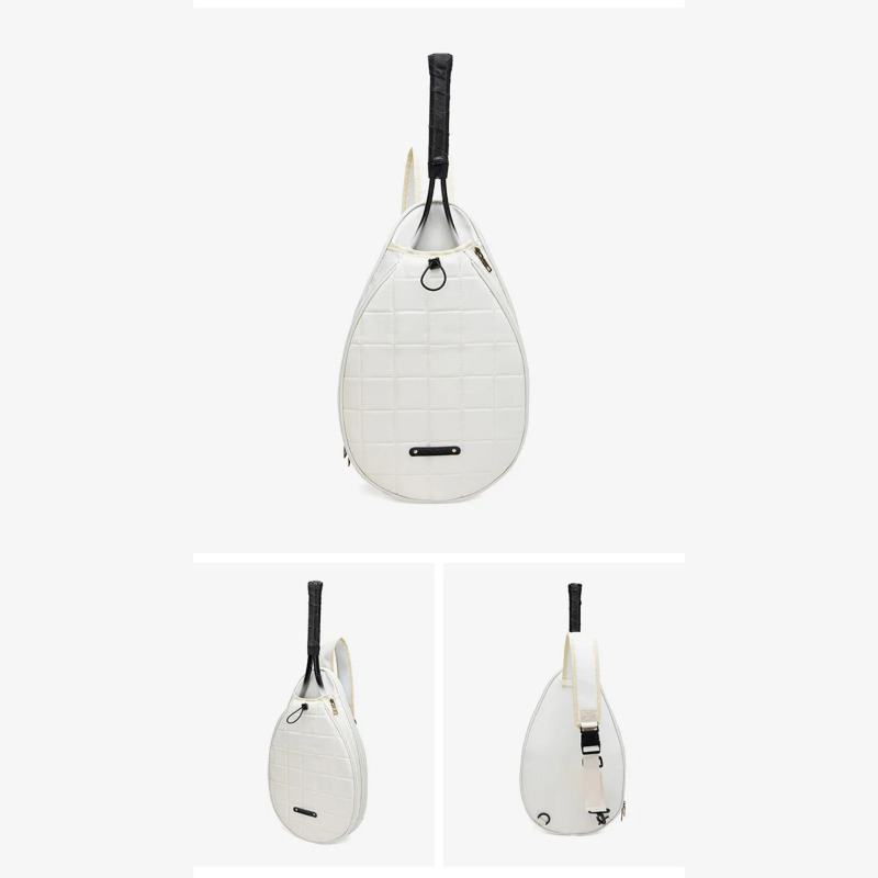 کیف کوله‌پشتی راکت تنیس با ظرفیت بالا و روکش مقاوم در برابر آب | مناسب تنیس، راکتبال و اسکواش سفید رنگ Image