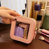 کیف آرایشی مینی شفاف  | کیف چرمی ضدآب مناسب کیف دستی و سفر صورتی Thumbnail