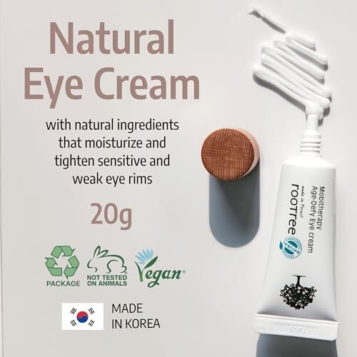 کرم دور چشم rootree Mobitherapy Age-Defy 20g - مراقبت از پوست کره ای، ضد پیری و ضد چروک، K Beauty، مرطوب کننده، مرطوب کننده پوست چشم، از بین برنده لکه های تیره، وگان و بدون خشونت، برای انواع پوست