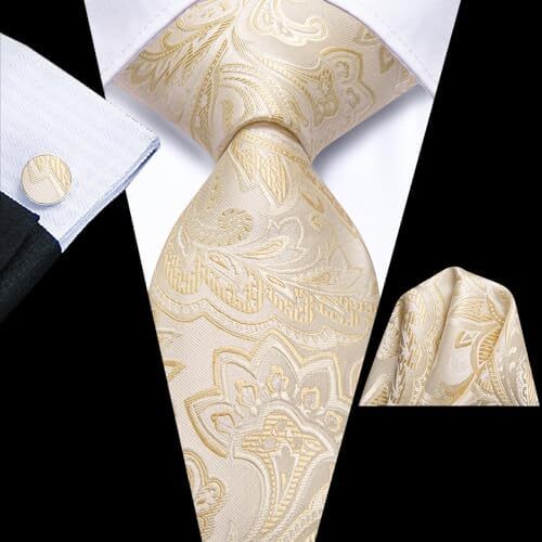 ست کراوات و ست چهارگوش جیبی مردانه Dubulle مردانه کراوات ابریشمی Paisely Image