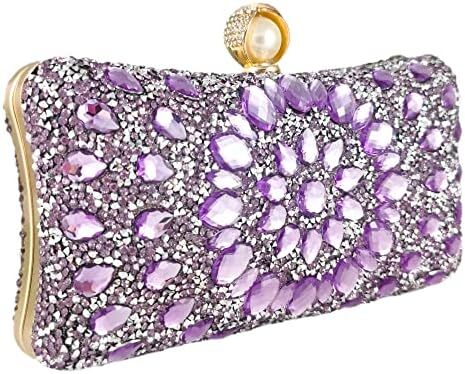 کیف پول‌های Clutch کریستالی Boutique De FGG برای کیف‌های شب زنانه کیف بدلیجات جشن عروسی Image