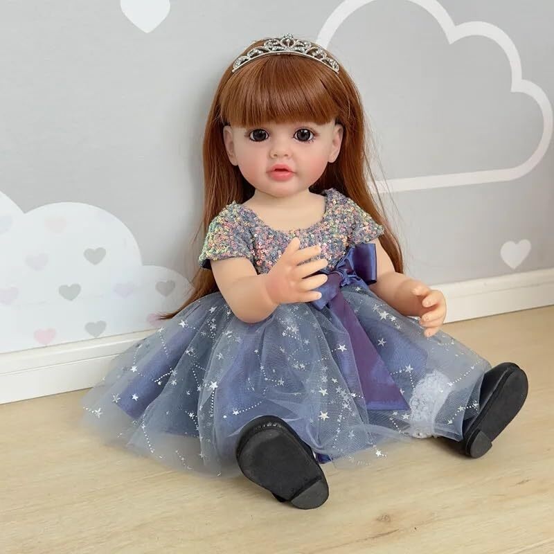 Nano Classic 22 inch 55 Cm Reborn Baby Doll نرم کامل بدن سیلیکونی نوزاد واقعی شبیه عروسک بچه عروسک اسباب بازی دخترانه هدیه عروسک (لباس شاهزاده)