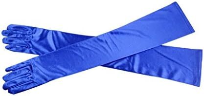 دستکش 21 اینچی برای مهمانی عصرانه زنانه DreamHigh دستکش ساتن بلند مشکی/سفید Image