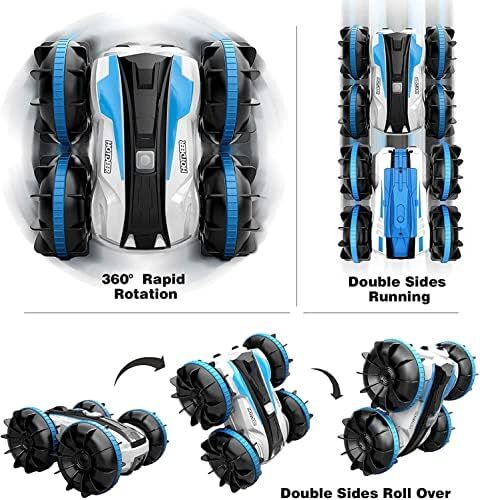 Beauenty RC Cars Remote Control Cars 1:14 Off Road Truck Monster Truck، Metal Shell 4WD Dual Motors Rock Crawler، 2.4Ghz All Terrain Hobby Truck با 1 باتری برای 30 دقیقه بازی، هدایای بزرگسالان پسر (آبی) Image