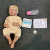 عروسک سیلیکونی نوزاد ریبورن reborn وینیل واقعی 17 اینچی(43 سانتیمتر)با لباس زرد رنگ و موهای زرد و لوازم جانبی برای سن +۳ Thumbnail
