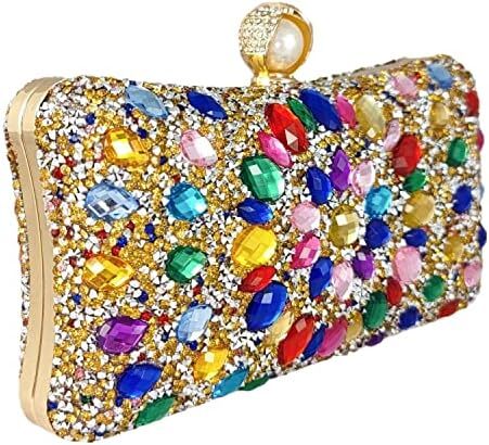 کیف پول‌های Clutch کریستالی Boutique De FGG برای کیف‌های شب زنانه کیف بدلیجات جشن عروسی Image