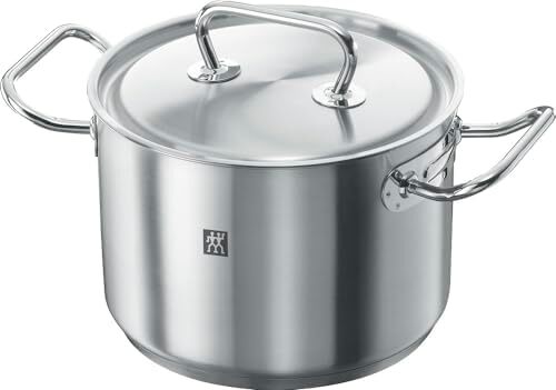 ست قابلمه ۵ تکه زولینگ تویین کلاسیک. پایه سه لایه. بدنه استیل ضد زنگ ۱۸/۱۰ مقاوم در برابر خراش. مناسب برای فر. قابل شستشو در ماشین ظرفشویی. شامل: ۳ قابلمه، ۲ تابه، یک رستری. Image