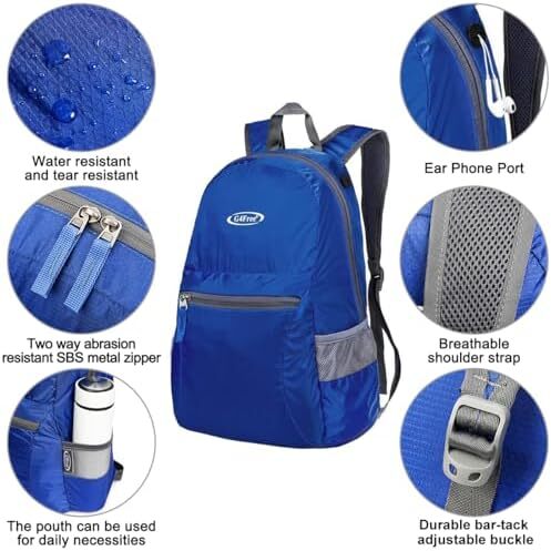 کوله‌پشتی ضدآب بسیار سبک تاشو G4Free کوچک 20 لیتری برای کمپینگ زنانه دوچرخه‌سواری مردانه Image