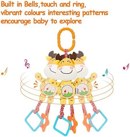 اسباب‌بازی‌های کودک توماما برای 0، 3، 6، 9، 12 ماه، جغجغه‌های دستی کودک، اسباب‌بازی ماشین کالسکه‌ای نرم مخملی برای نوزاد، هدایای تولد نوزاد، بسته 4