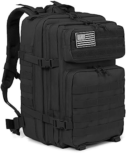 QT&QY 45L Military Tactical Backpacks Molle Army Assault Pack 3 Day Bug Out Survival Bag Hiking Treeking Rucksack Image