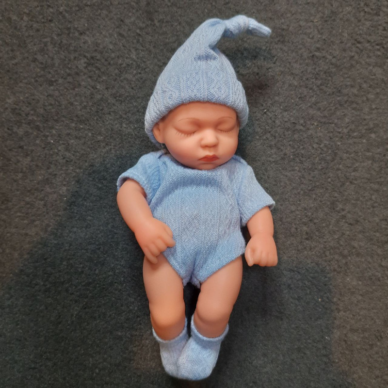 عروسک سیلیکونی وینیل واقعی ۱۹ سانتی با لباس آبی رنگ