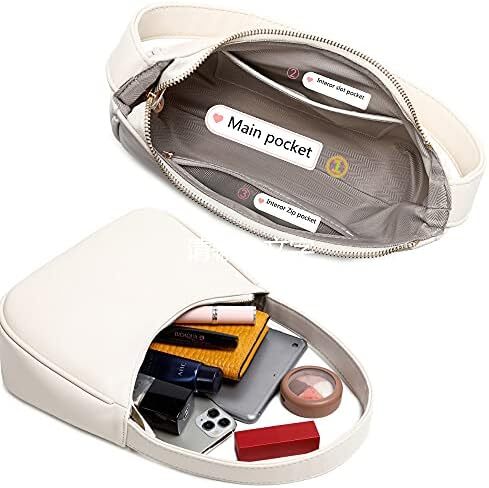 کیف‌های شانه‌ای زنانه CYHTWSDJ، کیف دستی مینی کلاچ مدل Hobo Tote با زیپ بسته Image