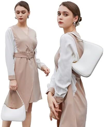 کیف‌های شانه‌ای زنانه CYHTWSDJ، کیف دستی مینی کلاچ مدل Hobo Tote با زیپ بسته Image