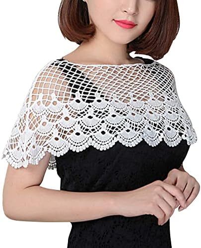 شال زنانه توری آستین کوتاه شانه ای بوهو شنل بولرو بلیزر کاور ژاکت کش باف پشمی عروس Image