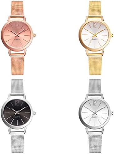 ساعت مچی زنانه ساعت مچی زنانه دستبند زنانه ساعت مچی زنانه ساعت مچی مشبک قابل تنظیم ساعت مچی فلزی با کمربند مشبک ساده گاه به گاه زنانه نگهدارنده ساعت رزگلد Image