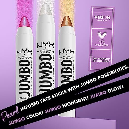 میکاپ حرفه ای NYX، استیک هایلایتر چندکاره صورت جامبو - بستنی وانیلی Image