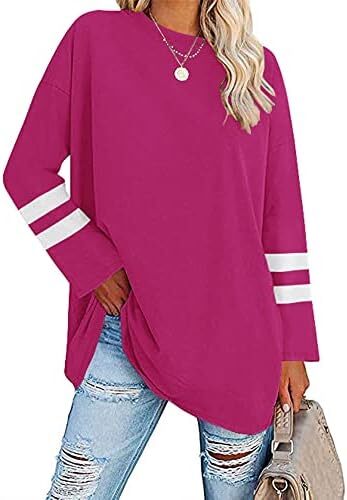 تی‌شرت زنانه یقه گرد/ویژه زنانه زنانه نیم‌آستین تی‌شرت‌های بیسبال سایز بزرگ تاپ‌های تونیک Image