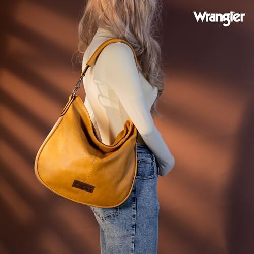 کیف های زنانه رانگلر هوبو کیف های شانه ای نواری نخی راه راه و کیف های دستی با بند Image