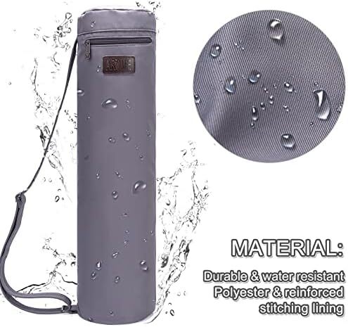 کیسه تشک یوگا AROME، کیسه حمل حصیر ضد آب کیسه یوگا برای ورزش زنان، کیف یوگا با زیپ کامل با 2 جیب چند منظوره برای 1/4 اینچ 1/3 اینچ 2/5 اینچ ضخیم تشک یوگا Image