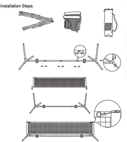 ست تور مینی تنیس Aoneky 10ft/18ft، پایه قاب فلزی و توری نایلونی قوی - تور بدمینتون تنیس قابل حمل PikckleBall برای کودکان و نوجوانان جوان 3M 6M در فضای باز Image