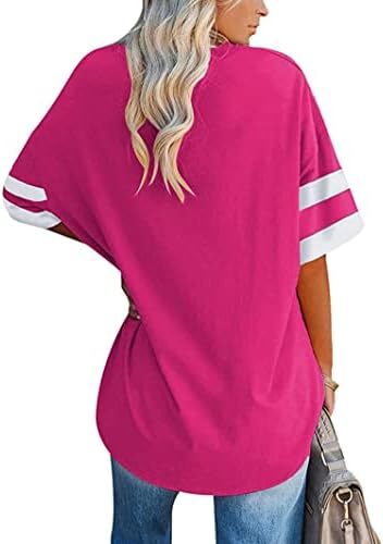 تی‌شرت زنانه یقه گرد/ویژه زنانه زنانه نیم‌آستین تی‌شرت‌های بیسبال سایز بزرگ تاپ‌های تونیک Image