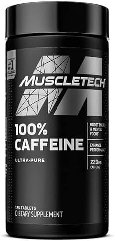 MuscleTech 100% کافئین تقویت کننده: قرص انرژی فوق العاده خالص برای حداکثر سرزندگی - 125 قرص Image