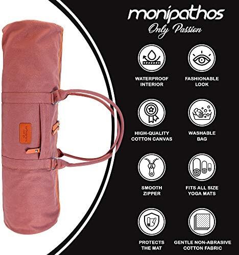 کیف تشک یوگا Monipathos - کیف، کیف یوگا، کیف های زنانه، مرد یوگا، زن یوگا، دسته های تمام اندازه تشک یوگا، کیف های زنانه، کیف های تشک یوگا، کیف حمل تشک یوگا، بوم پنبه ای، داخلی ضد آب Image