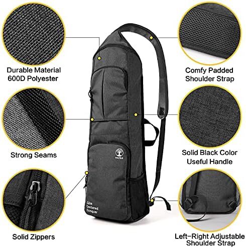 کریر نگهدارنده تشک یوگا Warrior2، کوله پشتی یوگا متناسب با تشک 1/2 اینچی ضخیم، جیب های بزرگ و جا بطری آب | کیسه حمل کامل تشک یوگا زیپ مخصوص مردان باشگاه ورزشی لوازم جانبی یوگا دوچرخه مسافرتی Image