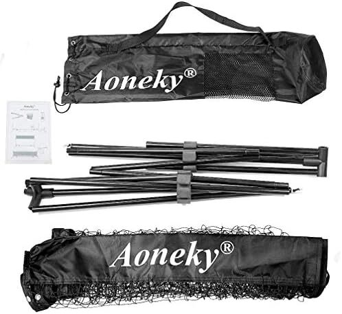 ست تور مینی تنیس Aoneky 10ft/18ft، پایه قاب فلزی و توری نایلونی قوی - تور بدمینتون تنیس قابل حمل PikckleBall برای کودکان و نوجوانان جوان 3M 6M در فضای باز