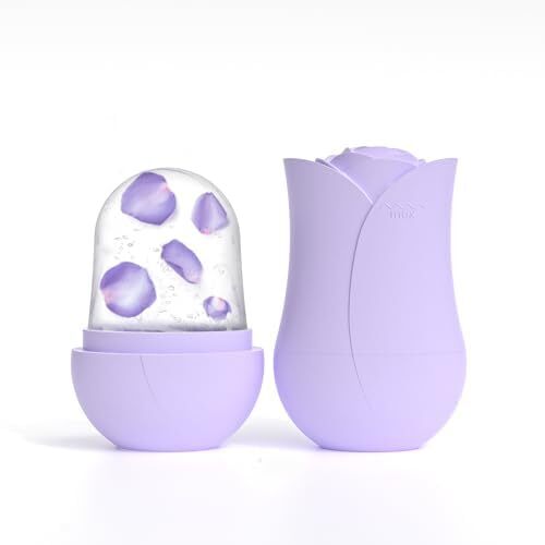 غلتک یخ نیوانت برای صورت - ماساژ زیبایی صورت، مکعب درخشان برای مراقبت از پوست، کاهش چین و چروک دور چشم و پف آکنه (بنفش02) Image