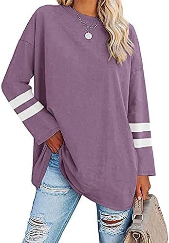 تی‌شرت زنانه یقه گرد/ویژه زنانه زنانه نیم‌آستین تی‌شرت‌های بیسبال سایز بزرگ تاپ‌های تونیک Image