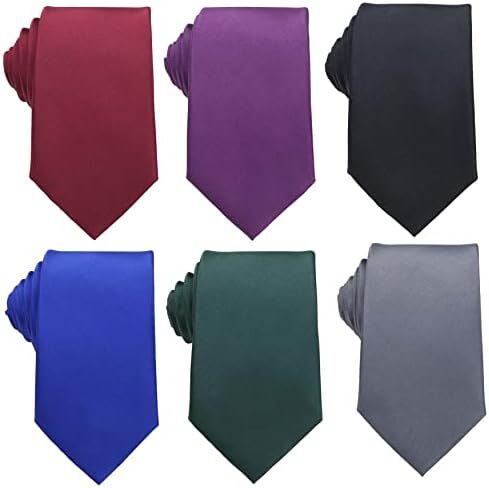 WeiShang Lot 6 PCS کراوات ابریشمی مردانه کلاسیک کراوات گردن بافته شده ژاکارد Image