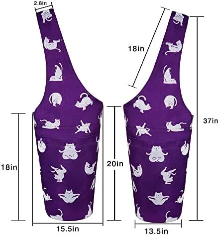 کیف مت یوگا چاپ شده مد روز با جیب کناری بزرگ و جیب زیپ دار کیف یوگا بلند و مناسب تشک های بزرگ - دارای لوازم جانبی یوگا بیشتر Image