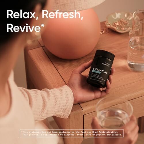 تحقیقات ورزشی، ال-تیانین، ۲۰۰ میلی‌گرم، ۶۰ کپسول نرم Image