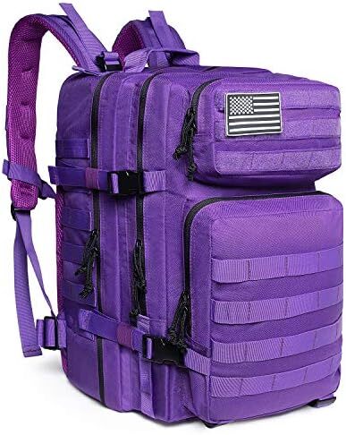 QT&QY 45L Military Tactical Backpacks Molle Army Assault Pack 3 Day Bug Out Survival Bag Hiking Treeking Rucksack Image
