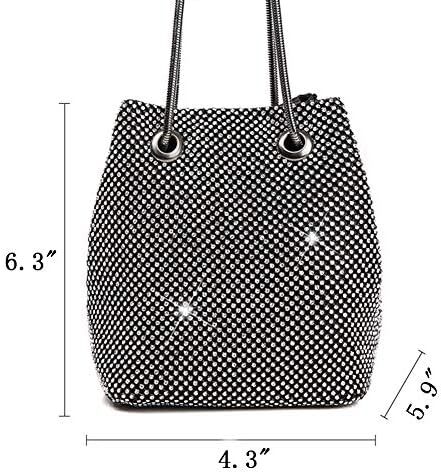 Mogor زنانه مثلث Bling براق کیف تاج جعبه کلاچ شب کیف های لوکس مهمانی Image