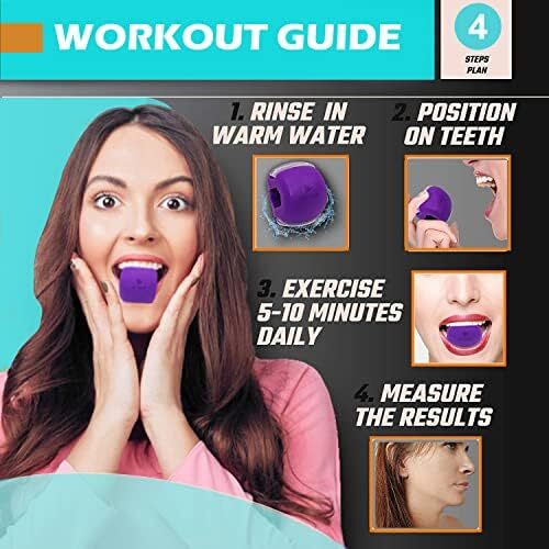 ابزار تمرین فک FIT PICK Pro برای مردان و زنان، صورت، فک و گردن را تقویت می‌کند، تمرین‌دهنده فک به تعریف خط فک کمک می‌کند، ابزارهای خط فک برای مردان و زنان، شکل‌دهنده خط فک (بنفش) Image