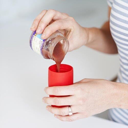 قاشق پخش کننده غذای نوزاد سیلیکونی بون اسکوئرت – تغذیه بدون کثیفی، با یک دست – قاشق نرم و ایمن برای نوزاد – بدون BPA، قابل شستشو در ماشین ظرفشویی، ایده‌آل برای شروع تغذیه با هدایت نوزاد، سبز Image