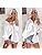 Prettywear زنانه دکمه دار پیراهن فانوس بلند پیراهن آستین بلند سایز بلوز گاه به گاه تاپ چکیده چاپ شده Thumbnail
