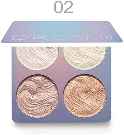 هایلایتر پالت آرایش، هایلایتر پالت روشن کننده پالت پودر سفید هایلایتر پخته ضد آب با ماندگاری درخشان و روشن کننده رنگ پوست صورت کانتور پودر آرایشی هایلایتر