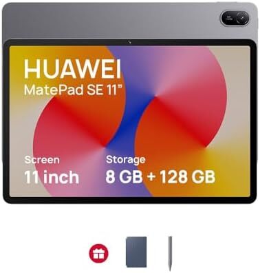 تبلت HUAWEI MatePad SE، نمایشگر ۱۱ اینچی با راحتی چشم، باتری با ظرفیت بالا، ۸ گیگابایت + ۱۲۸ گیگابایت، وای‌فای، قلم M در جعبه، خاکستری نِبولا + هدیه Image
