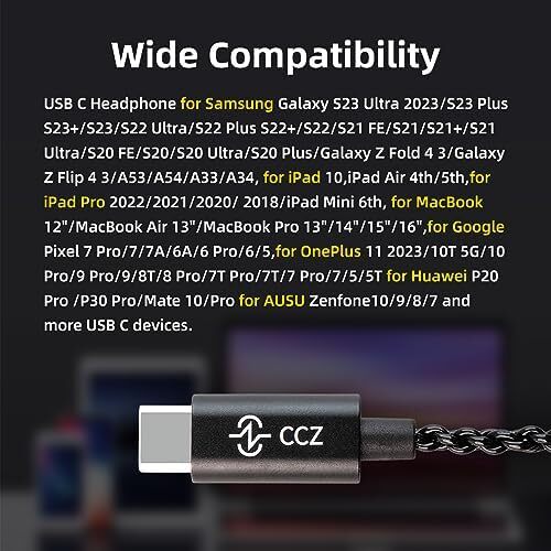هدفون های Yinyoo CCZ Melody USB C با صدای شفاف و واضح 1BA 1DD، مناسب برای گوشی های Samsung s23 Galaxy s22 s21 s20 و مانیتورهای داخل گوشی Type C برای iPad نسل 10/iPad Pro Image