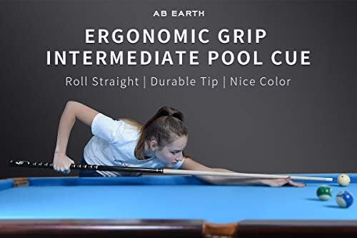 AB Earth 2-Pece 57 اینچی 13 میلی‌متری برگردان‌های استخر آمریکایی و طراحی ارگونومیک کیف جیبی چوب افرا چوب بیلیارد سفید/صورتی/قرمز/آبی/سبز/مشکی Image
