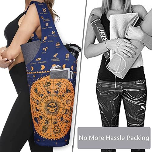 کیف مت یوگا چاپ شده مد روز با جیب کناری بزرگ و جیب زیپ دار کیف یوگا بلند و مناسب تشک های بزرگ - دارای لوازم جانبی یوگا بیشتر Image