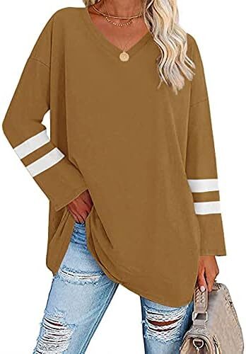 تی‌شرت زنانه یقه گرد/ویژه زنانه زنانه نیم‌آستین تی‌شرت‌های بیسبال سایز بزرگ تاپ‌های تونیک Image