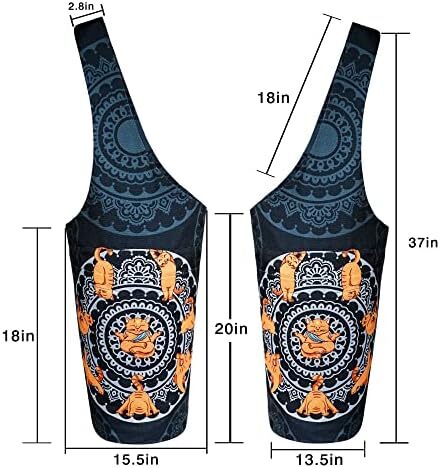 کیف مت یوگا چاپ شده مد روز با جیب کناری بزرگ و جیب زیپ دار کیف یوگا بلند و مناسب تشک های بزرگ - دارای لوازم جانبی یوگا بیشتر Image